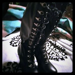 5" knee high platform pleather boots